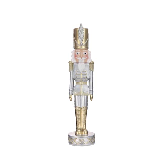 Haute Decor 12.5" Gold & Silver Tabletop Christmas Nutcracker Soldier